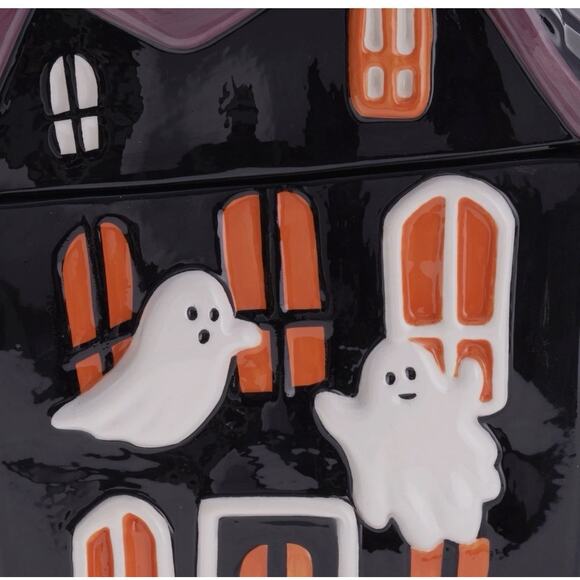 Way to Celebrate Halloween Ceramic Haunted House Treat Jar, Food Storage - Picture 3 of 8